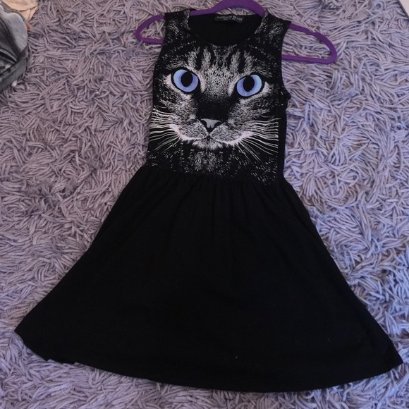 Topshop Cat Face Skater Dress