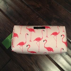 Kate Spade flamingo makeup bag