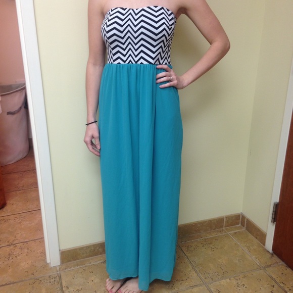 Strapless maxi dress
