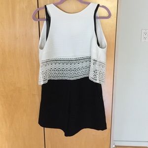 Black and white two piece romper