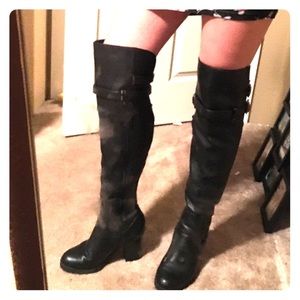 Black Thigh High Boots