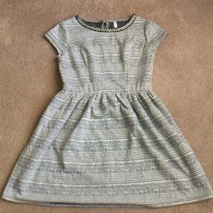 Black and white embellished skater dress