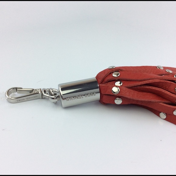 💎Michael Kors Red Leather Studded Key Chain!💎 - Picture 1 of 2