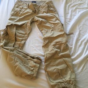 Khaki cargo cuffed pants