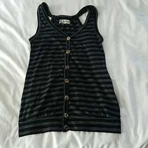 Button down Black and Gray tank top