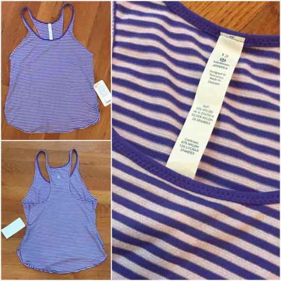 NWT Lululemon What The Sport singlet purple stripe - Picture 3 of 4