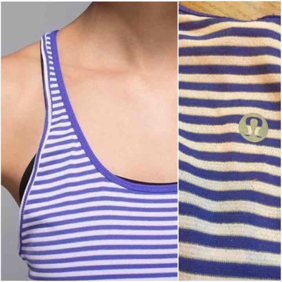 NWT Lululemon What The Sport singlet purple stripe - Picture 4 of 4