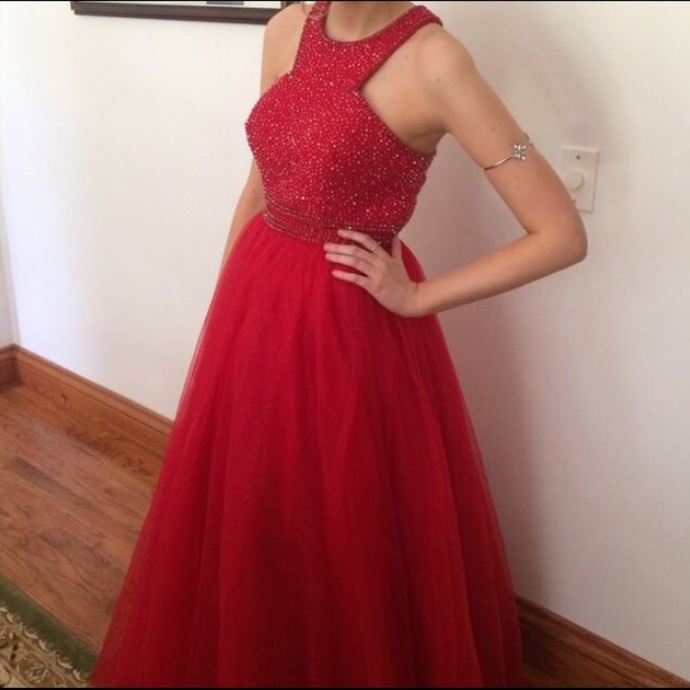 jovani red prom dress