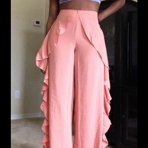 High Waist Chiffon Trousers
