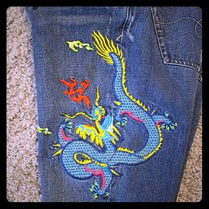 Embroidered Ralph Lauren Dragon Jeans