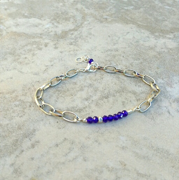 Multi Loop Sapphire Blue Mix Bracelet - Picture 1 of 1