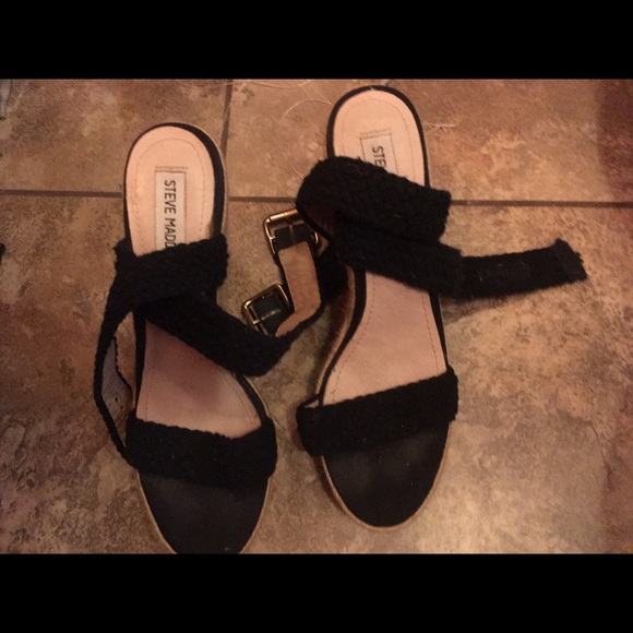 Steven madden black wedges size 8
