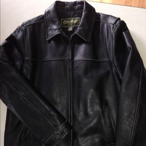Mens 100% Black Leather Jacket