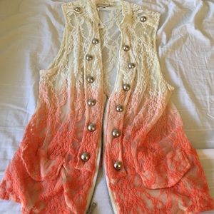 Ombré military crochet vest