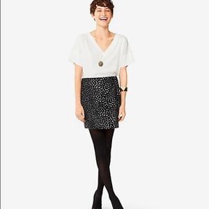 NEW Kate Spade CALF HAIR mini skirt, black & cream