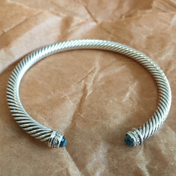 David Yurman Cable Classics Bracelet, Blue Topaz