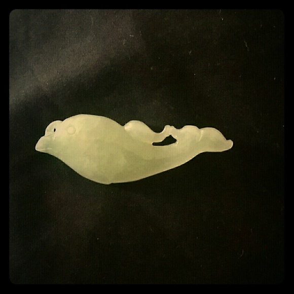 Vintage carved jade fish