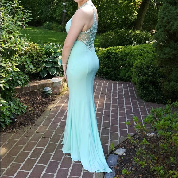 Baby blue prom dress