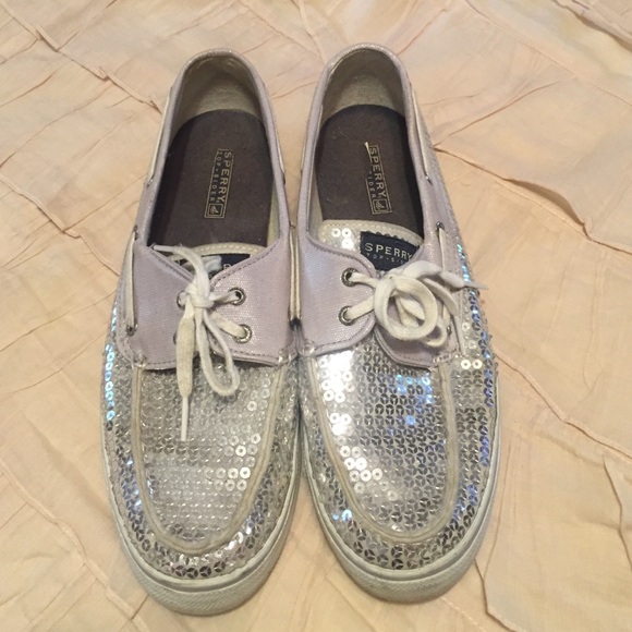 Silver Sperry Topsider Shoes