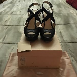 Prada Vit Shine Nero Black Heels/platforms
