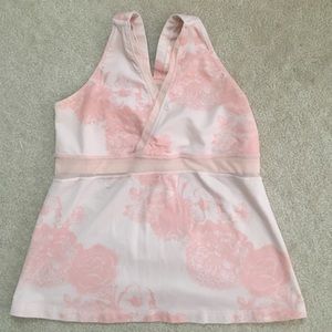 Lululemon light pink patterned workout tank