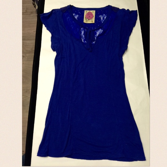 Free people blouse purple with lace