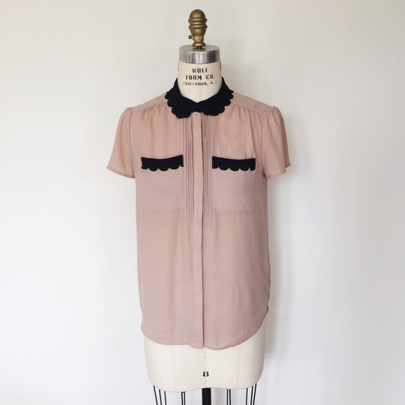 Anthropologie Scallop Collar Blouse