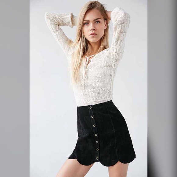 Urban Outfitters Ecote Black Suede Skirt