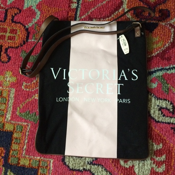 Victoria's Secret tote with brass hardware NWT