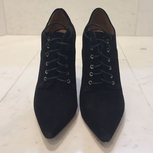 L.A.M.B. Lace up Suede Booties