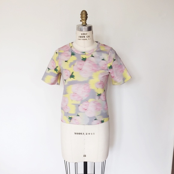 Topshop Printed Scuba Top