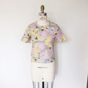 Topshop Printed Scuba Top