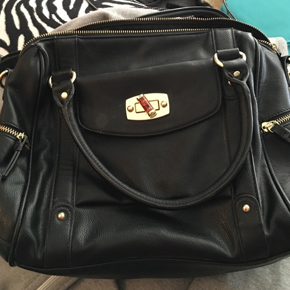 Black medium size purse with long strap