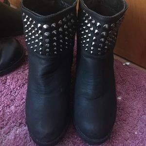 Wedged Spiked Ankle Boots