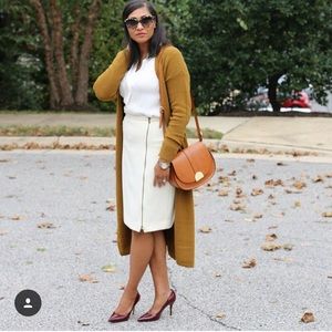 J.Crew Cream Zip Pencil Skirt