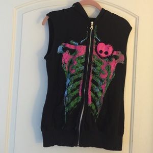 Hot Topic Sweet Love Sleeveless Hoodie size XL