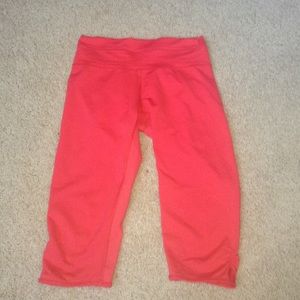 Red cropped lululemon leggings
