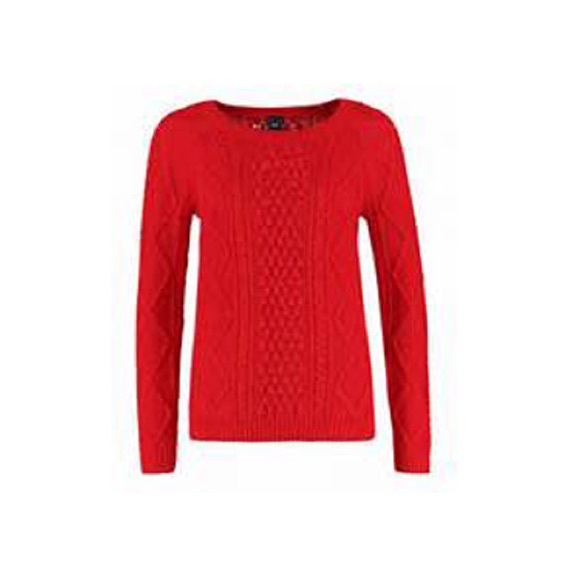 GAP Aran Holly Berry Cable Knit Sweater - Picture 3 of 3
