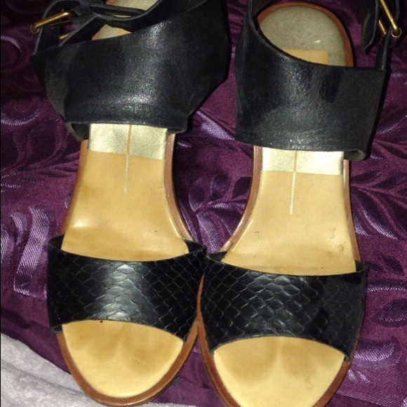 Dolce Vita black sandals with wood heel