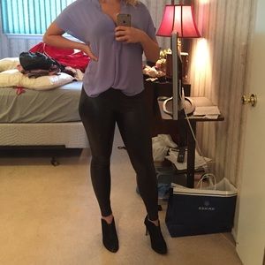 NWT black leather leggings by Charlotte Russe