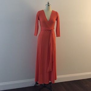 ASOS Coral Maxi Wrap Dress