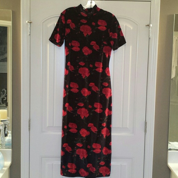 Sweet Velvety Floral SS Dress