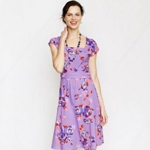 Land's End True Lilac Floral Square Neck Dress