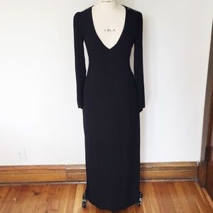 Black Maxi Dress with Crochet Back