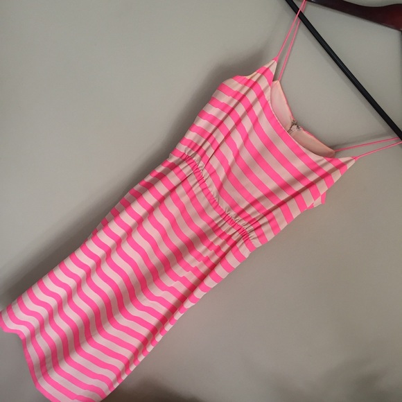 J. CREW Pink Striped Dress size 0