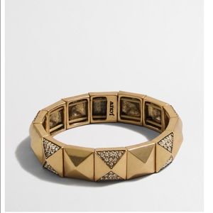 J Crew Golden Crystal Pyramid Bracelet