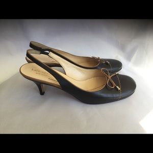 Cute Kate Spade Slingback's Black w/Tan Bows