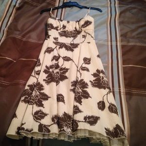 Cream and brown dress