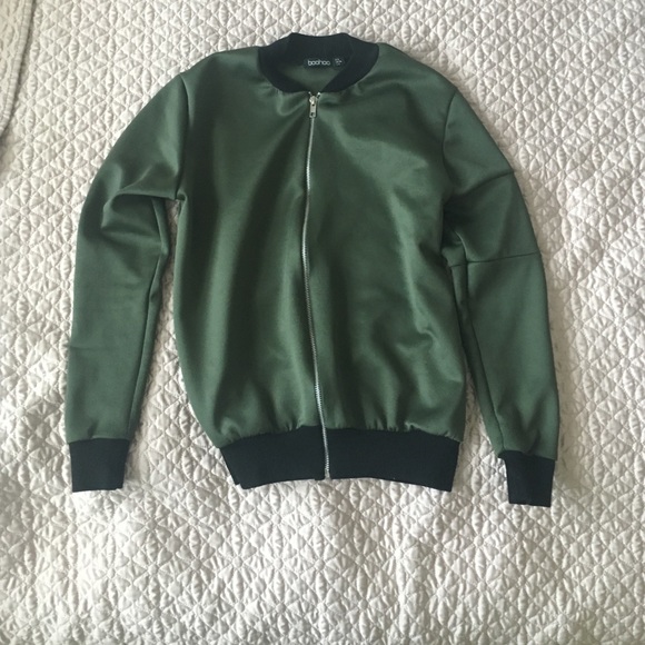 Khaki green bomber jacket