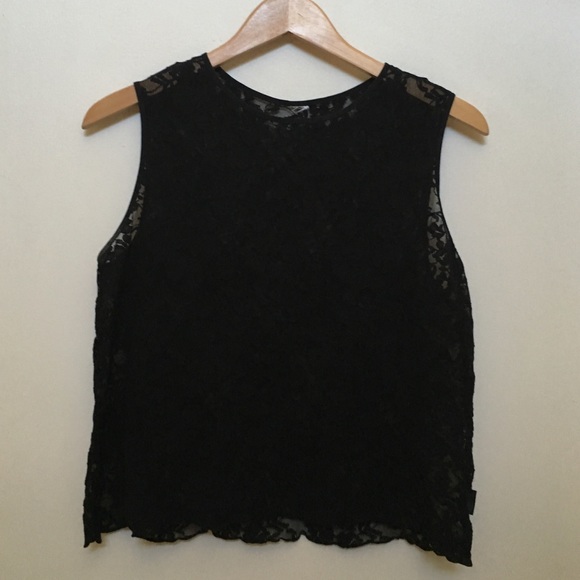 Black lace tank top - Picture 1 of 3